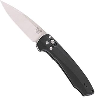 Benchmade - Arcane 490 Knife, Drop-Point Blade, Plain Edge, Satin Finish, Black Handle