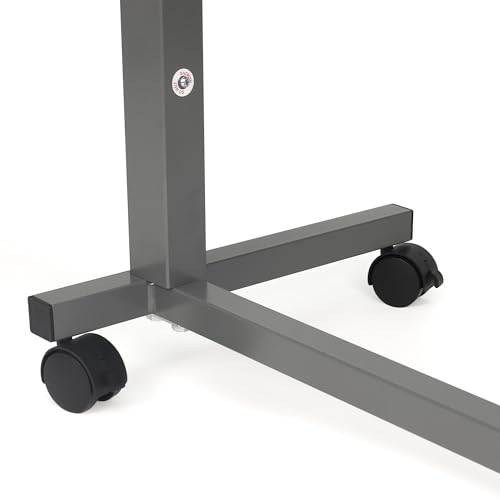 Image of Vaunn Medical Cart Adjustable Overbed Table with Wheels - Rolling Bedside Table for Hospital, Portable Standing Cart & Laptop Desk for Bed, Couch, Wheelchair