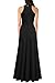 MUSHARE Women's Halter Neck Sexy Split Cocktail Party Maxi Long Formal Dress Black