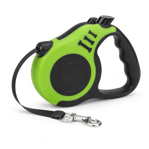 Image of Retractable Dog Leash 16 FT with Lock for Small & Medium Dogs | 16 FT retractable leash with one-touch lock, anti-slip grip, tangle-free tape & 360 hook for daily walks.