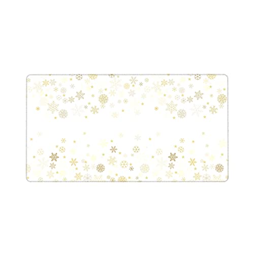 DADABULIU マウスパッド 大型 ゲーミング 雪 白 白系 金色 冬 マウスマット デスクマット 特大 おおきい キーボードパッド ゴム底 エレコム 光学式 マウス対応 滑り止め 耐久性 良い おしゃれ かわいい 防水 サイバーカフェ オフィス最適