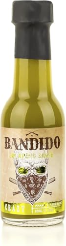Scharfe Jalapeño Bandido Sauce - Packung mit 3 Flaschen zu je 100 ml - Mexikanische Stilsauce - Hergestellt aus Jalapeño-Chilis, grüner Paprika und Gewürzen - Gourmet-Produkt aus Portugal
