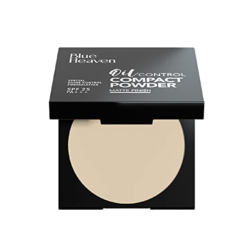 Image of Blue Heaven Oil Control Glossy Compact Powder For Oily Skin, Spf 25, Matte Finish, Vanilla 101, 8Gm, Cream