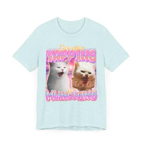 T-shirt chat humoristique bleu glacial grand format unisexe imprimé graphique
