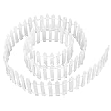 Prsildan 40 Inches Miniature Fairy Garden Fence, DIY Wood Picket Fence Mini Ornament