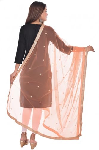 Image of YOUTHQUAKE Women's Embroidered Net Dupatta