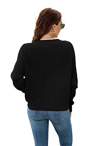 TASAMO Women's Long Sleeve Knit Sweater Open Front Cardigan Button Loose Outerwear2