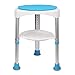 FBBSZSD Krzesło kąpielowe okrągły taboret pod prysznic taboret kąpielowy z wyściełanymi obrotowymi regulowanymi nogami niebieski antypoślizgowa ławka do kąpieli lekka z półką do przechowywania taboret prysznicowy, dla osób starszych, niepełnosprawnych, Chil