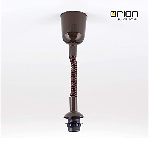 Leuchtenpendel, Länge 400-1200 variabel, Lampenaufhängung mit Spiralkabel, E27 Fassung mit Schraubring, max. Belastung 5 kg, Zugpendel, Kunststoff, Braun