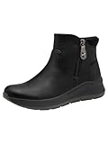 Jana Botas planas veganas de moda para mujer, Negro, 39 EU
