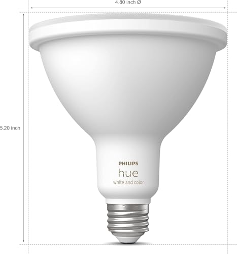Image of Philips Hue Smart 100W PAR38 LED Bulb - White and Color Ambiance Color-Changing Light - 1 Pack - 1300LM - E26 - Outdoor - Control with Hue App - Works with Alexa, Google Assistant and Apple Homekit