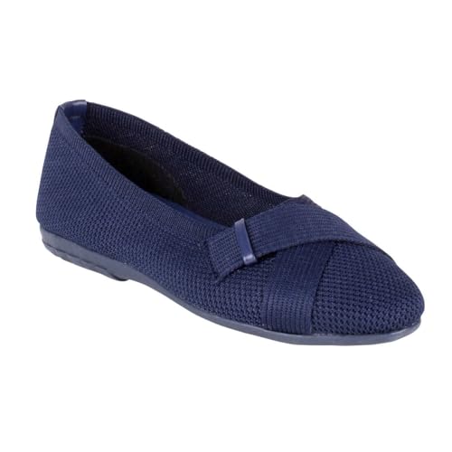 Gloria Vanderbilt Women's Ballet Flat, Comfortable Round Toe Cross-strap Design Dressy Work Flats Shoes for Women
