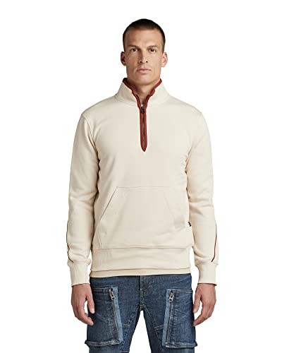 G-Star Raw Half Zip Binding Sweatshirt, Suéter Para Hombre, Blanco Dk Talc D21154-C988-A488 , Xs G-Star Raw Half Zip Binding Sweatshirt, Suéter Para Hombre, Blanco Dk Talc D21154-C988-A488 , Xs