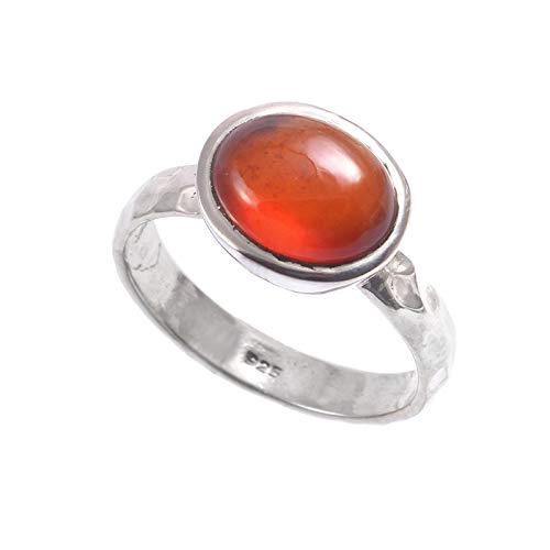 Bague de grenat naturel et argent 925, bijou prestigieux taille 54