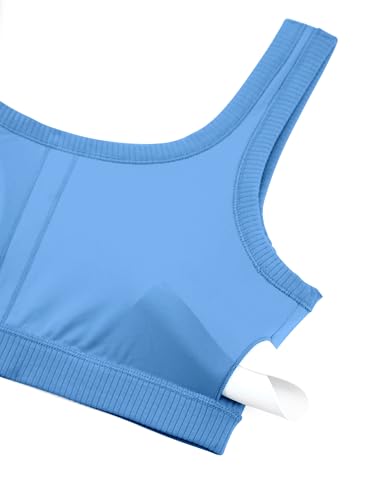 Image of CRZ YOGA Ribbed U Neck Sports Bras | Medium Support, Removable Pads, Casual, Wide Straps, for Women