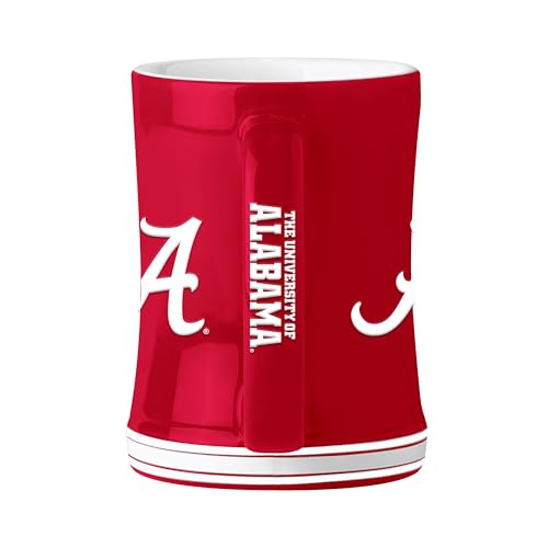 Image of Logo Brands NCAA Alabama Crimson Tide 14 oz Relief Coffee Mug - Officially Licensed Mug, Sculpted 3D Logo and Team Colors - Comfortable Handle and Glossy Finish for College Sports Fans