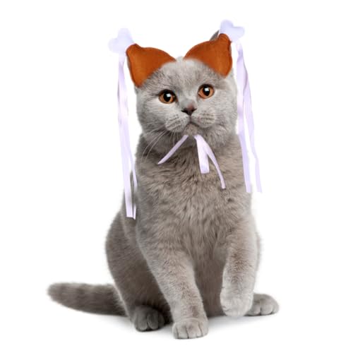 Kisangel 2pcs Chicken Leg Hair Band for Pets Creative Headdress for Dogs Cats Flexible Accessory for Parties Holidays