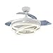 LLCOP Ventilatori da soffitto a Scomparsa da 42 Pollici, Luce a LED, Ventola Intelligente silenziosa con Pale Invisibili con Telecomando - Design Reversibile - 3 Colori dimmerabili - 3 velocità