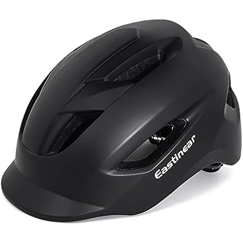 EASTINEAR Adults Bike Helmet for Men Women with LED Taillight Cycle Helmet for Urban Commuter with Sun Visor Cycling Mountain & Road Bicycle Helmets Adjustable Size M/L (Black) Cover