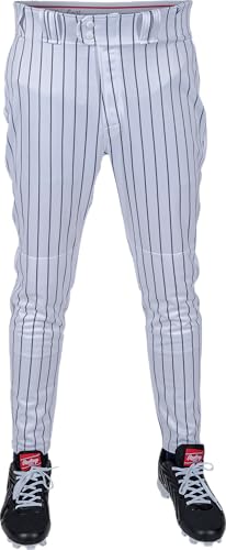 Image of Rawlings Men's Pro 150 Series Baseball Pants | Tapered Jogger Fit | Adult Sizes | Pinstripe | Multiple Colors