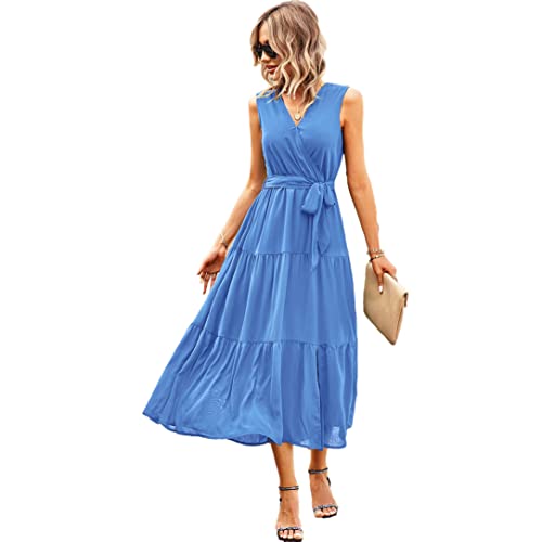 Robe longue sans manches col en V : confort fluide et silhouette affinée XL