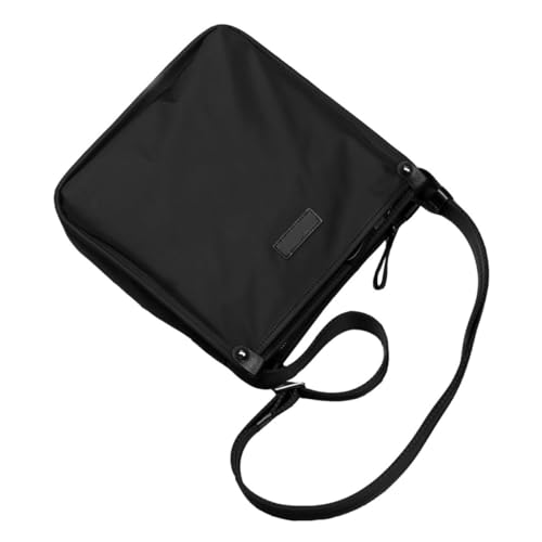 Sac bandoulière homme noir en tissu Oxford résistant pour le shopping et le travail