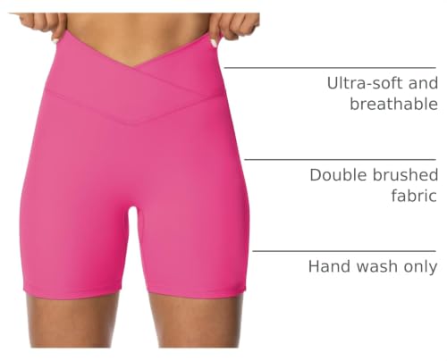 Image of Sunzel Crossover Biker Shorts for Women, No Front Seam V High Waist Yoga Workout Gym Shorts with Tummy Control | 4 Or 6-Inch Inseam, High Waisted, Tummy Control, Crossover Waist, Buttery Soft, No Front Seam, Squat Proof, Compression