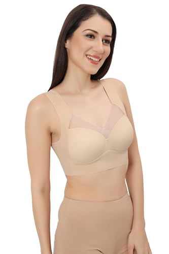 Image of Fabluk ICY Silk Seamless Pushup Sporta Bra, Padded, Full Coverage, Yoga Bralette Tank Top for Workout & Gym