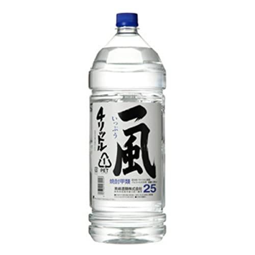 Amazon.co.jp: 甲類焼酎 一風 25度 4000ml 4L ペット 2本 焼酎 美峰