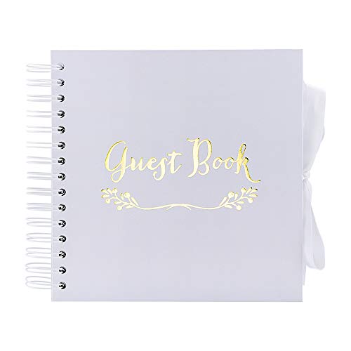 VEESUN Guest Book Matrimonio, Libro degli Ospiti per Matrimonio 50 Fogli 250GSM, GuestBook Registro degli Invitati Pagine 21x21cm, Adatto per Anniversario Feste Battesimo Compleanno Nozze