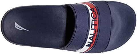 Nautica Men's Shower Sandals Open Toe Soft Slide House Slipper for Indoor & Outdoor-Compara-Navy-Size-12 | Image 3