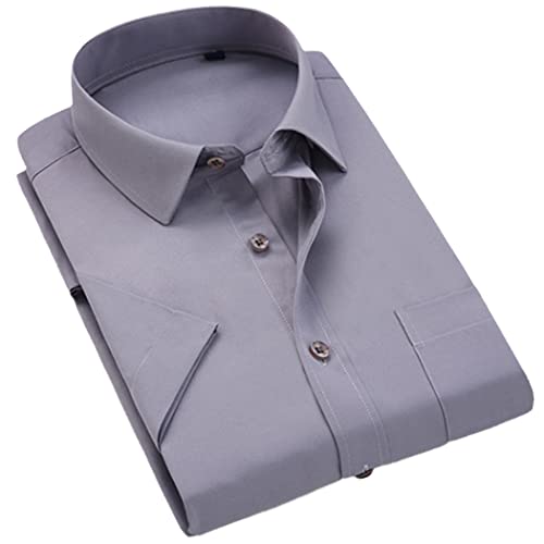 Chemise d'été classique avec poche plaquée unique coupe droite confortable taille 50