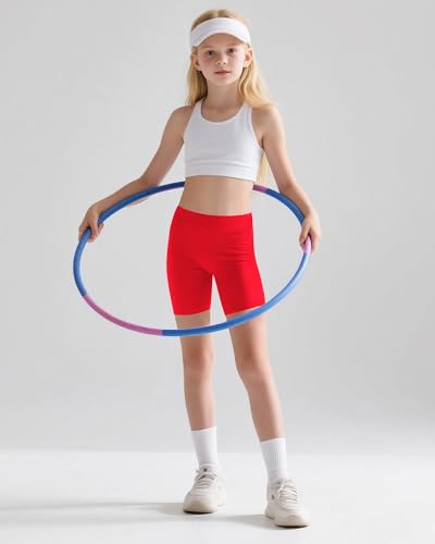 QBK 2T-13Years Girls Basic Dance Shorts for Gymnastics Bike or Under Skirts Toddler Kids Solid Soft Short Leggings3