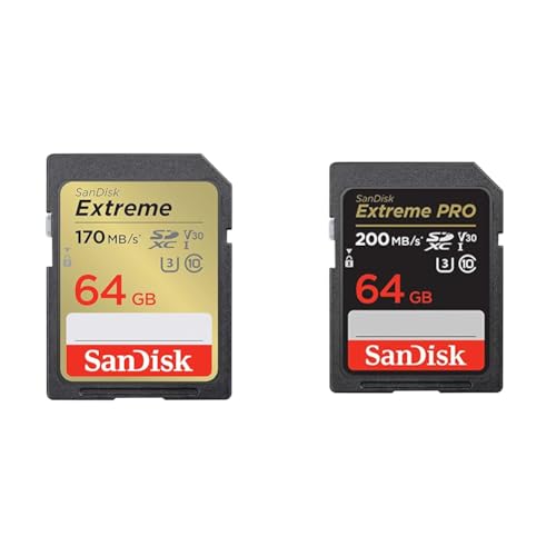 Image of SanDisk Extreme SD UHS I 64GB Card for 4K Video for DSLR and Mirrorless Cameras 170MB /s Read & 80MB /