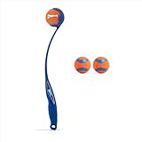Chuckit! Ultra Ball & Launcher Bundle - Sport 18" with 2 Pack Medium (2.5") Bouncy Fetch Balls for Dogs 20-60 lbs, Dog Fetch Ball Thrower