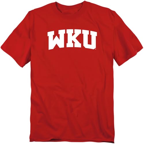 LOGOVISION Western Kentucky University School Name Arch Unisex Adult T Shirt, Red, Medium