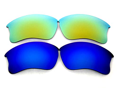 Galaxy Replacement Lenses For Oakley Flak Jacket XLJ Polarized Blue&Gold 2Pair