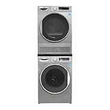 Conserv 2.2 cf 120 V Washer & 4 Cf 220V Condensing Dryer Made in Europe (Titanium + Stacking kit)