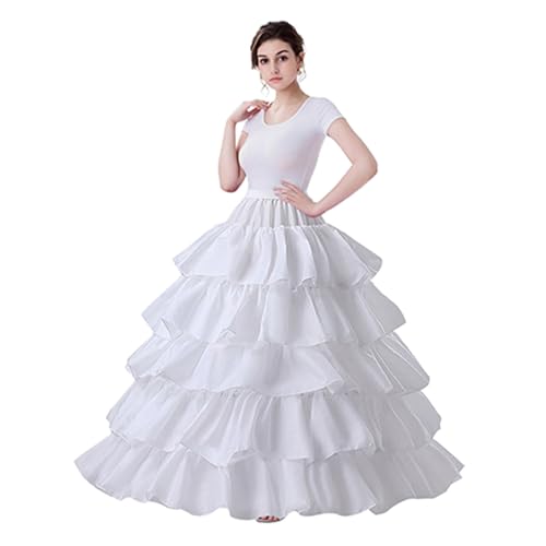 Full A-line Underskirt Hoopless Petticoat Skirt for Women Ball Gown Slip Crinoline Underskirt