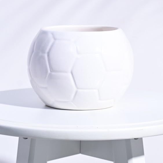 UGAOO Football Ceramic Pot (White) at