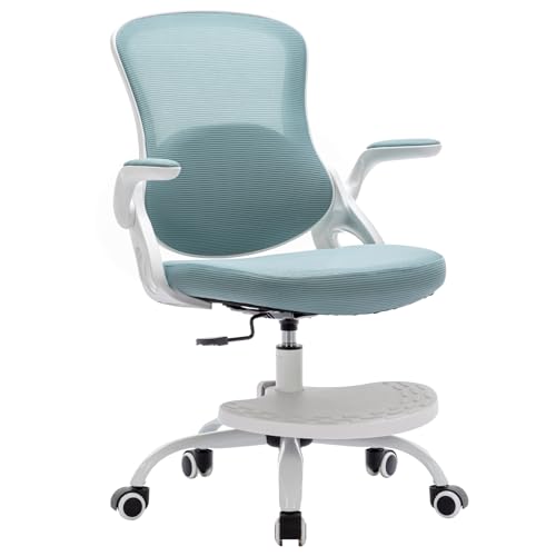 Image of Kids Desk Chair,Ergonomic Study Chair with Adjustable Height,Swivel Mesh Desk Chair with Wheels,Home Office Chair for Children in Home Bedroom Blue