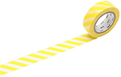 Image of MT Masking Tape 1P Stripe Lemon Washi Masking Tape - Lemon