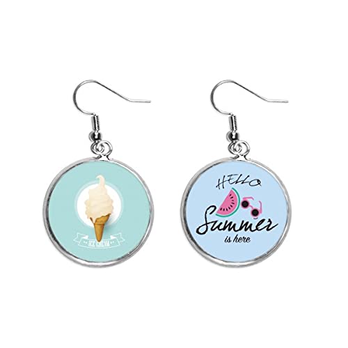 Pendientes de sandía estilo crema con diseño ligero para lóbulo