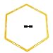 Gavigain Hexagon Agile Ring Physical Training Step Set Football Equipment Bright Designed Decorated Toughness High Strength Opposite Angle Length 55CM Exercise Foot Flexibility HEA