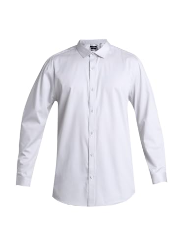 Image of Jack & Jones Men's Cotton Slim Fit Solid Opaque Checked Spread-Collar Casual Shirt
