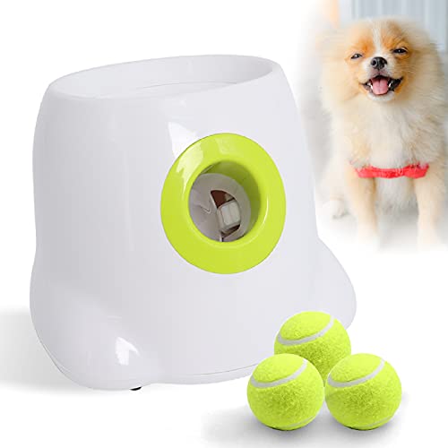 Automatic Dog Ball Launcher, Tennis Ball Thrower Machine for Small and Medium Dogs, Interactive Dog Toys, 3PCS Tennis Balls Included
