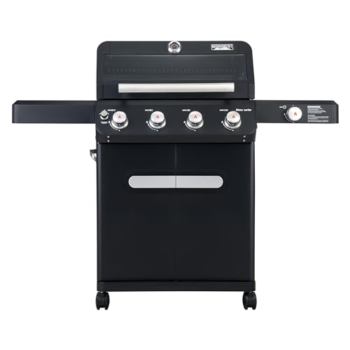 Monument Grills 4+1 Outdoor Barbecue Stainless Steel 4 Burners & 1 Side Burner Propane Gas Grill, 52,000 BTU Patio Garden Barbecue Grill with Knob Controls, Mesa425, Black 4-Burner Grill M42