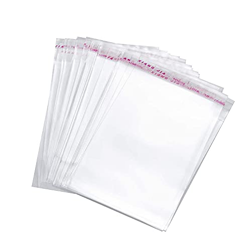 Image of Plastic 50 Pc 14X18 Size Transparent Polythene Bags For Saree Packing Clothes Large Size Saree Polybag Clear Cover Sealable Shirt Pant Storage Self Adhesive Bopp Pouches With 2 Inch Base