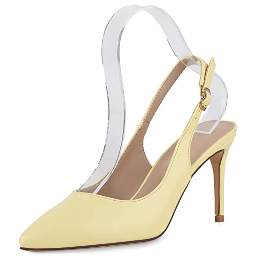 VAN HILL Damen Slingpumps Stiletto Basic Klassisch Schuhe 840465 212850...