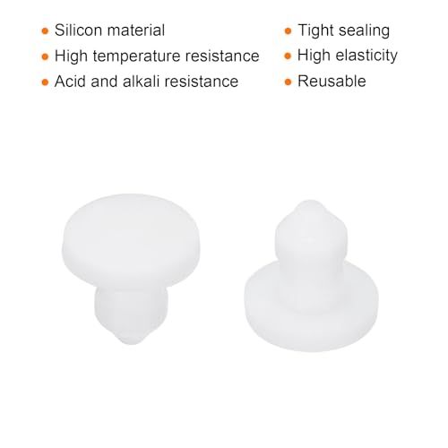 Image of MECCANIXITY Silicone Snap in Locking Hole Plugs Rubber Panel Seal Cover Flush Type Panel Round for Kitchen Rubber Bulkheads Waterproof Sealing Plugs 3.5mm /0.14 Inch Diameter White,Pack of 20